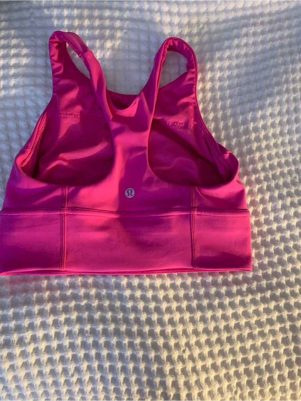 EUC Lululemon Wunder Train Long Line Sonic Pink Sports Bra Size 6